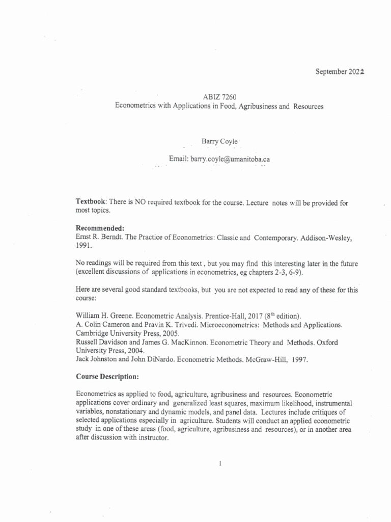 ABIZ 7260 - Fall 2022 | PDF
