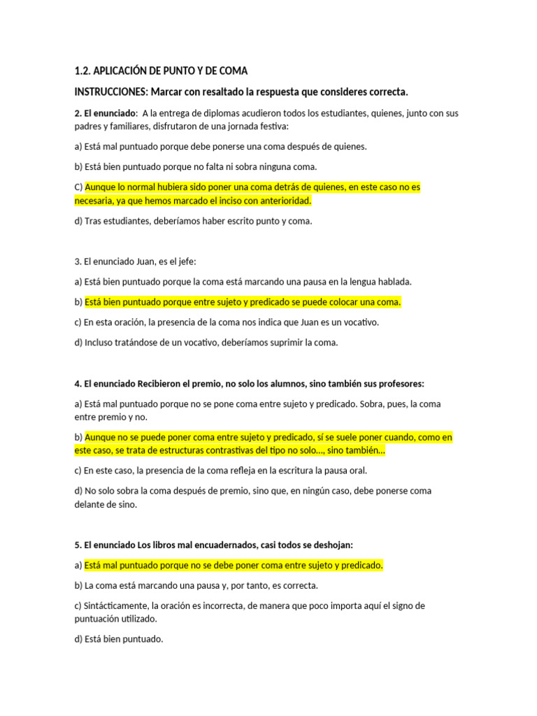 Aplicación de Punto, y Coma | PDF | Coma | Oración (Lingüística)