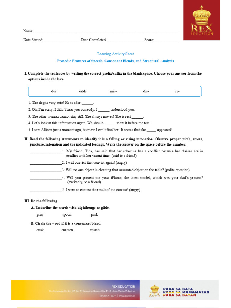 Prosodic features of speech consonant blends and structural analysis