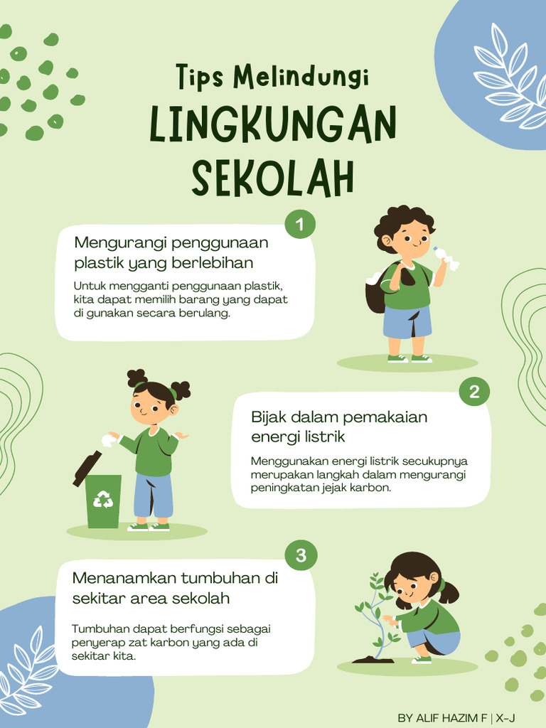 Hijau Ilustrasi Poster Tips Melindungi Lingkungan Sekolah - 20240827 ...