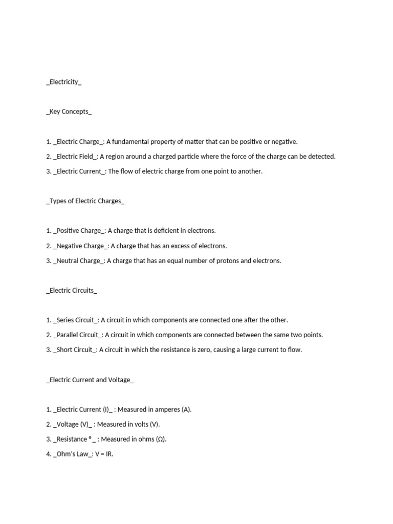 Grade 9 Electricity | PDF