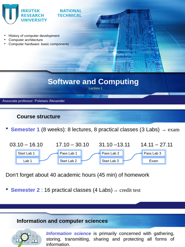 Lecture 1 | PDF | Central Processing Unit | Random Access Memory