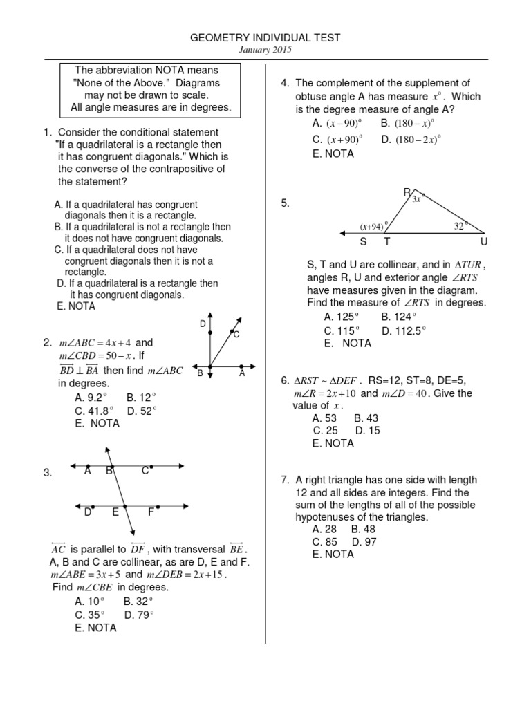 8431 T - Geom Indiv Jan 2015 | PDF | Triangle | Elementary Geometry