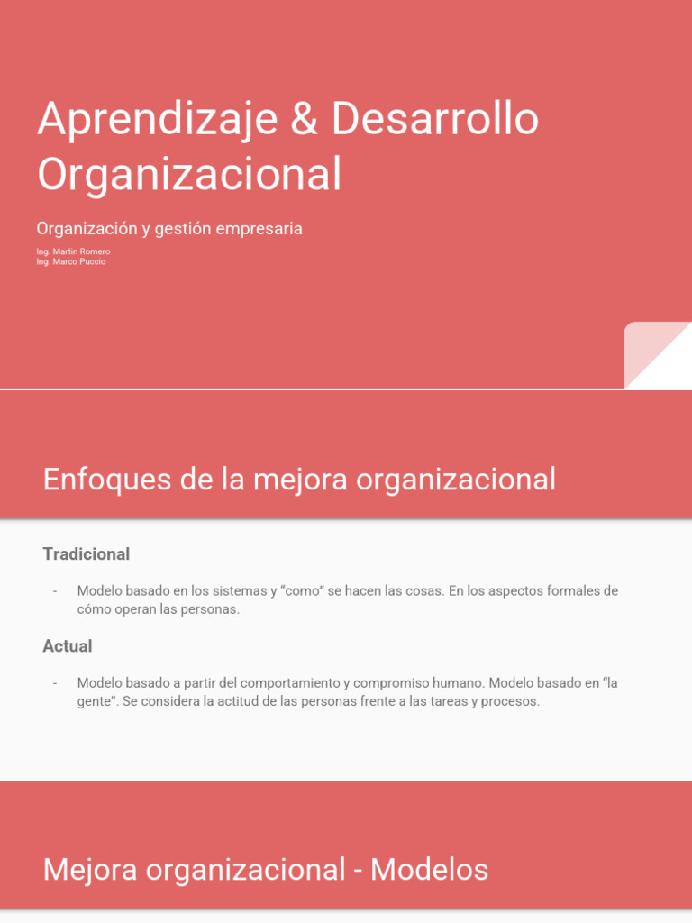 Mejora Organizacional y Aprendizaje Efectivo | PDF | Aprendizaje ...