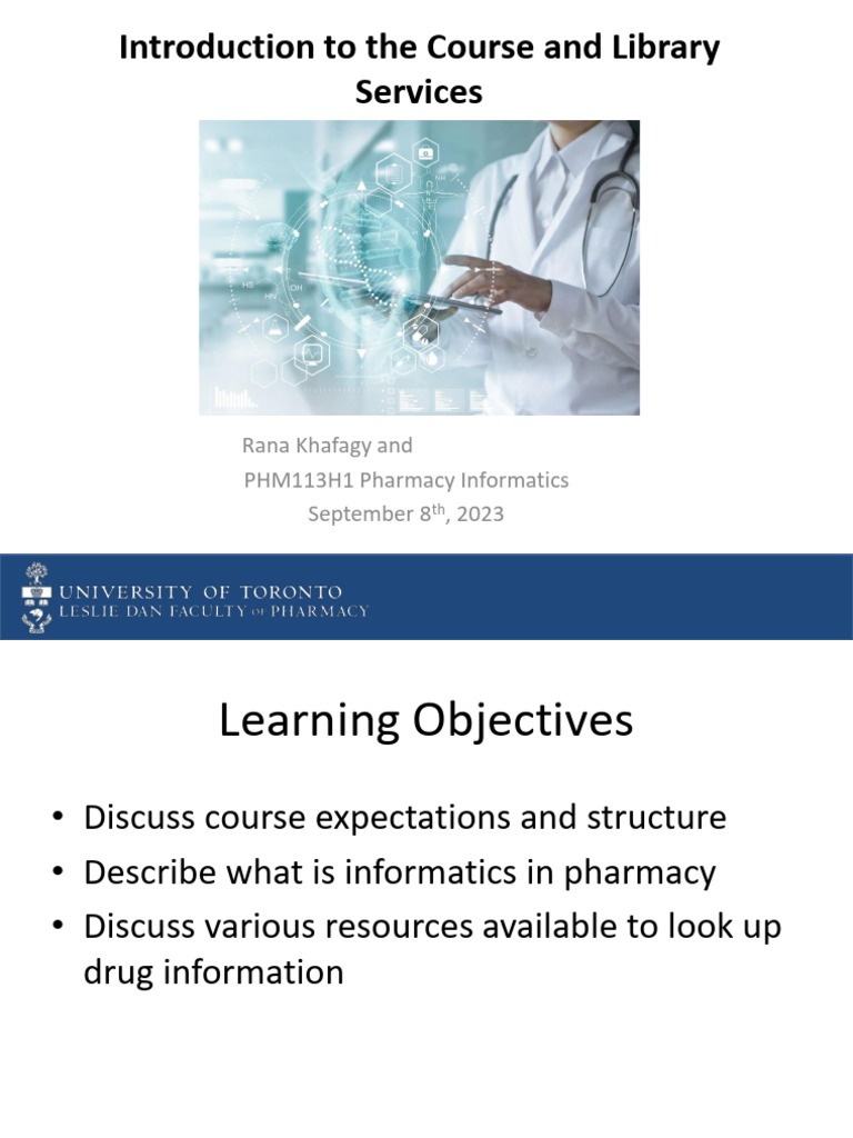 Pharmacy Informatics Course Overview | PDF | Pharmacy | Health Informatics