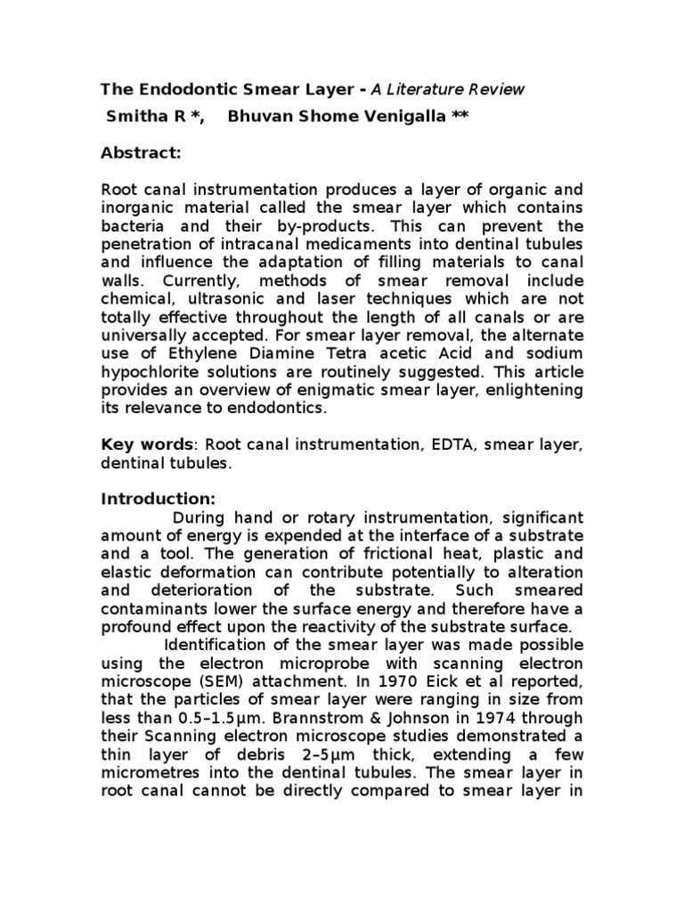 Smear Layer Final2 | PDF | Mouth | Chemistry