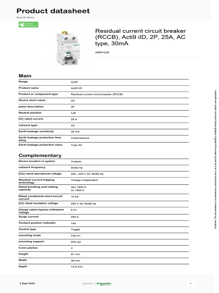 RCCB Specifications for Installers | PDF | Alternating Current ...