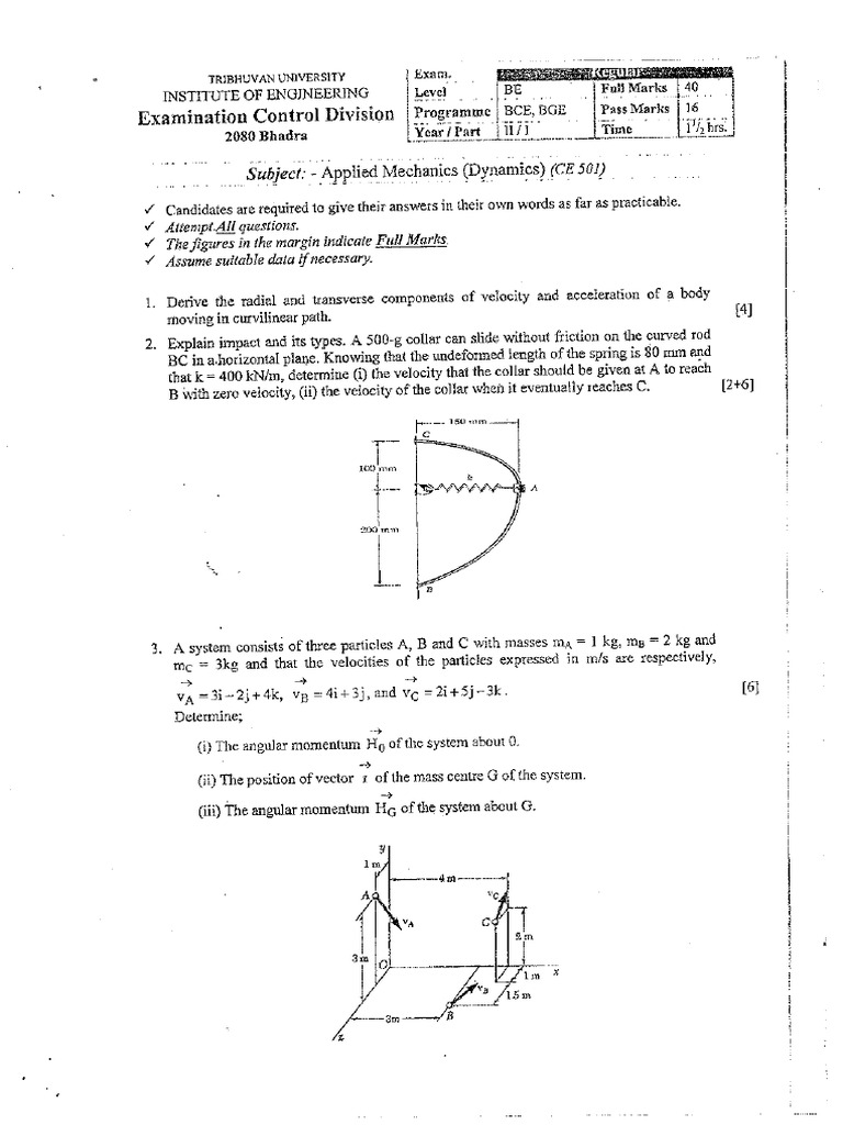 Applied Mechanics Dynamic | PDF