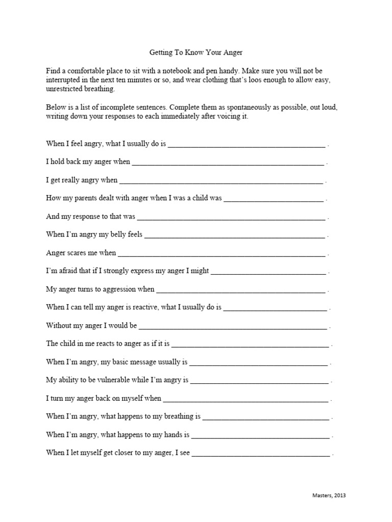Getting To Know Your Anger | PDF | Anger | Psychology