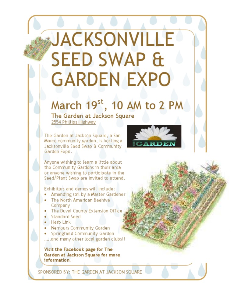 Jacksonville Seed Swap & Garden Expo March 19, 10 AM To 2 PM PDF