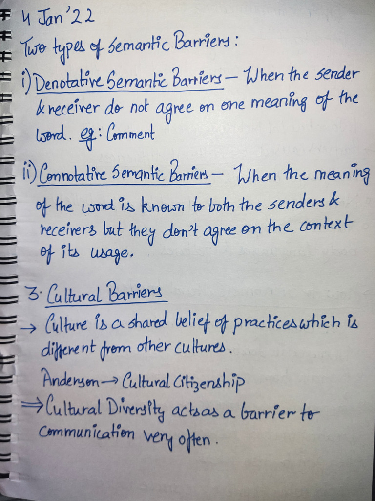 Communication Notes 04 January | PDF