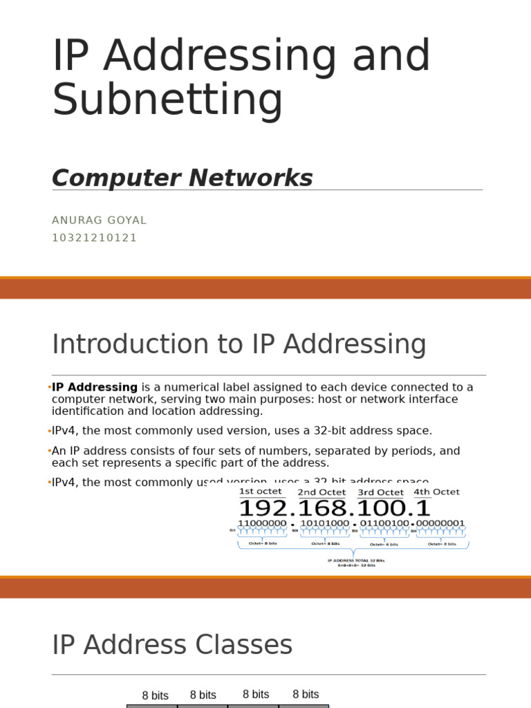 IP Addressing and Subnetting Overview | PDF | Ip Address | I Pv6