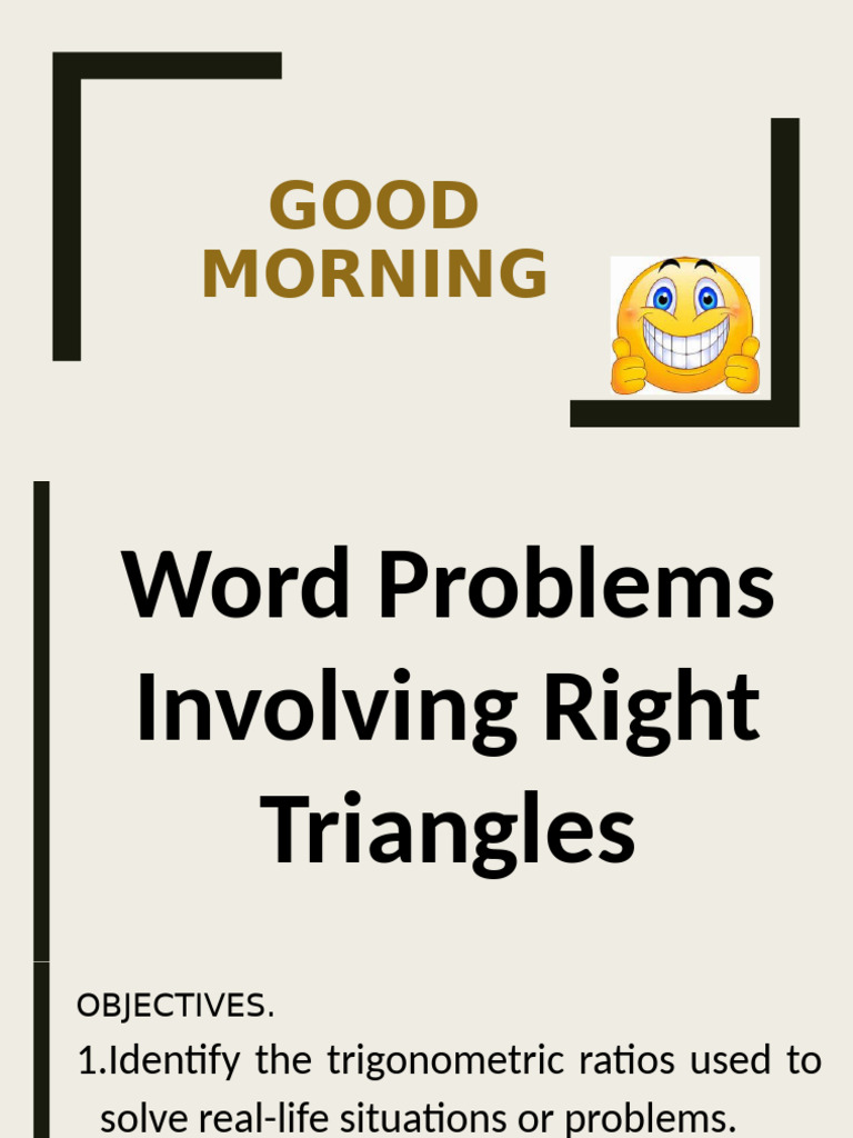 Right Triangle Word Problems Guide | PDF