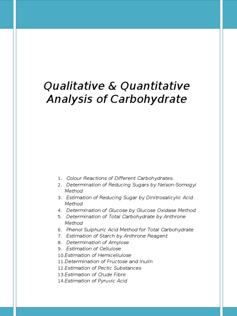 Carbohydrate Analysis Techniques | PDF | Carbohydrates | Glucose