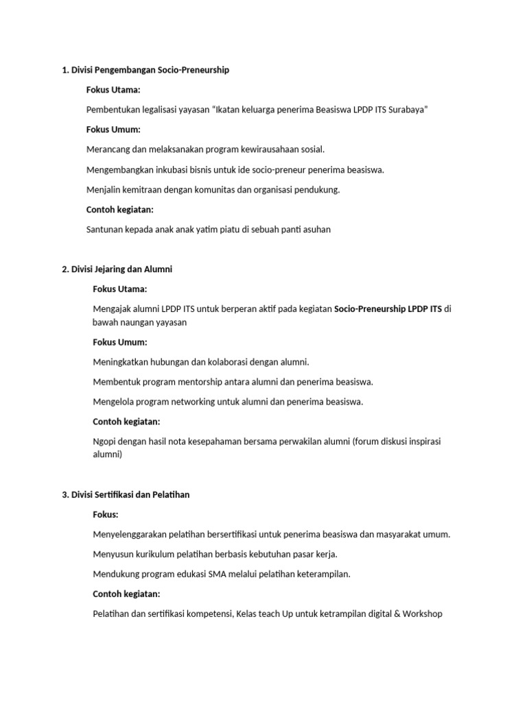 Program Socio-Preneurship LPDP ITS | PDF