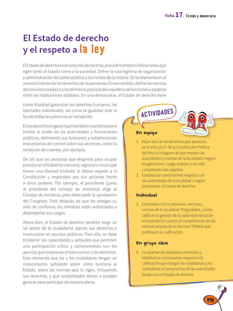 Estado de Derecho y Democracia en Perú | PDF | Estado (política ...