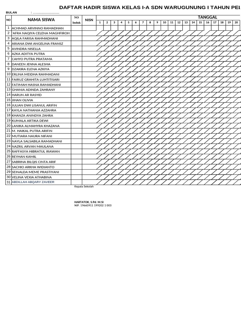 Daftar Hadir 2024 | PDF