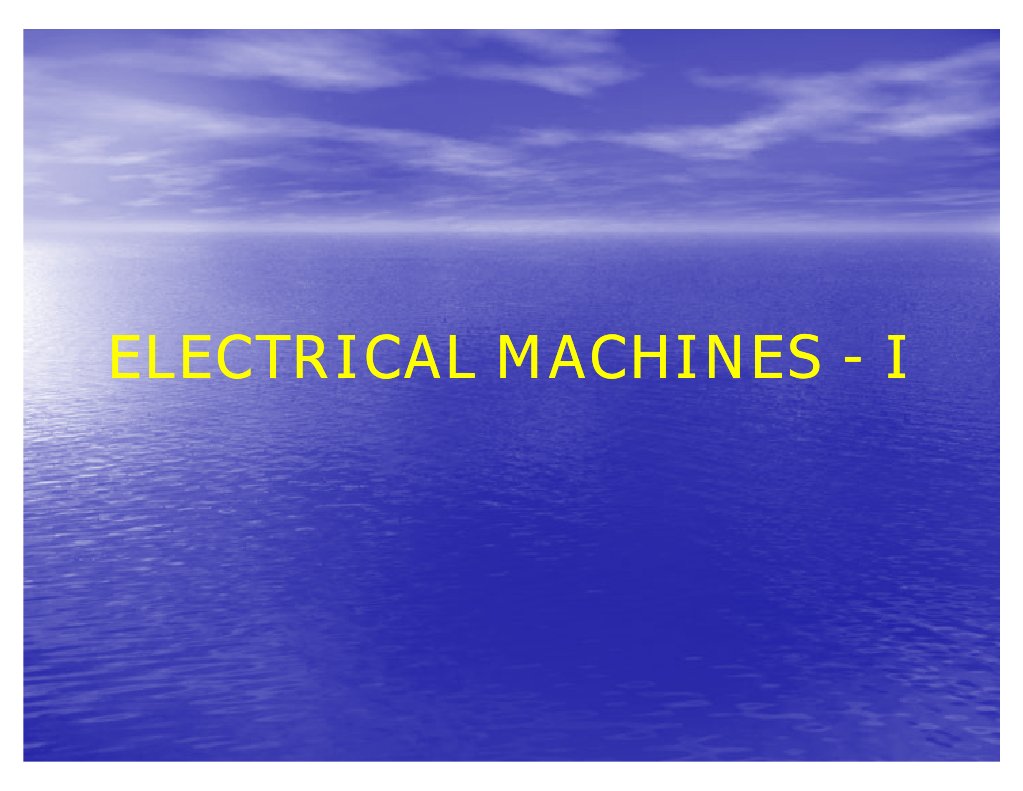 Overview of Electrical Machines | PDF