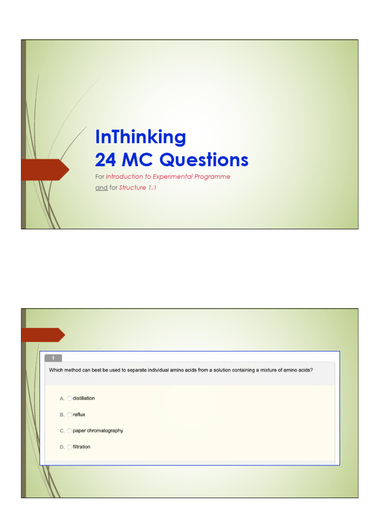 InThinking: MC Questions Overview | PDF