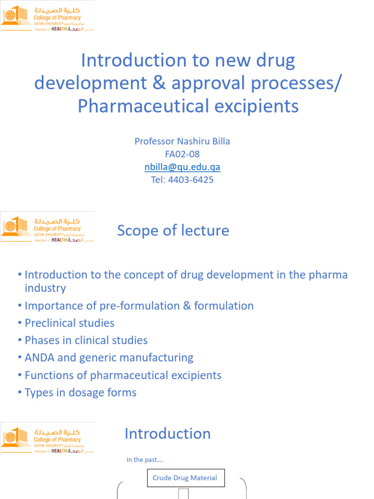 PHAR 310 New Drug Disc & Excipients (NB) 2023 | PDF | Phases Of ...