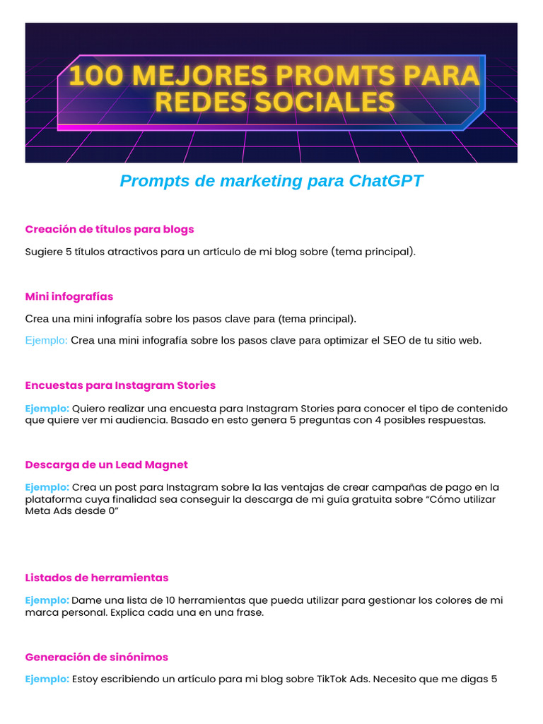 Prompts de Marketing para ChatGPT | PDF | Publicidad | Blog