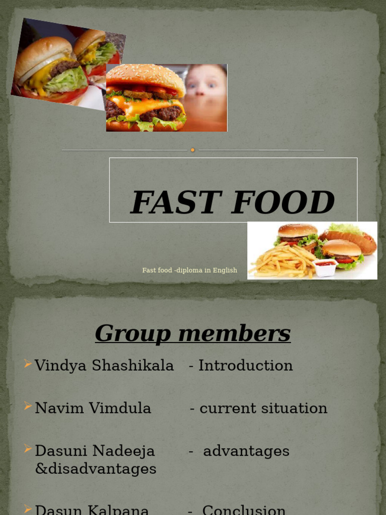 Fast Food: Pros, Cons, and Insights | PDF | Fast Food | Foods