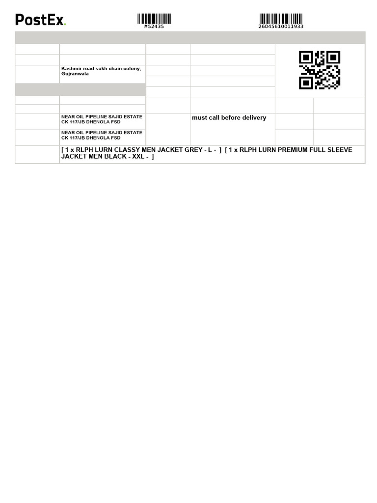 Postex Shipment Tracking Details | PDF