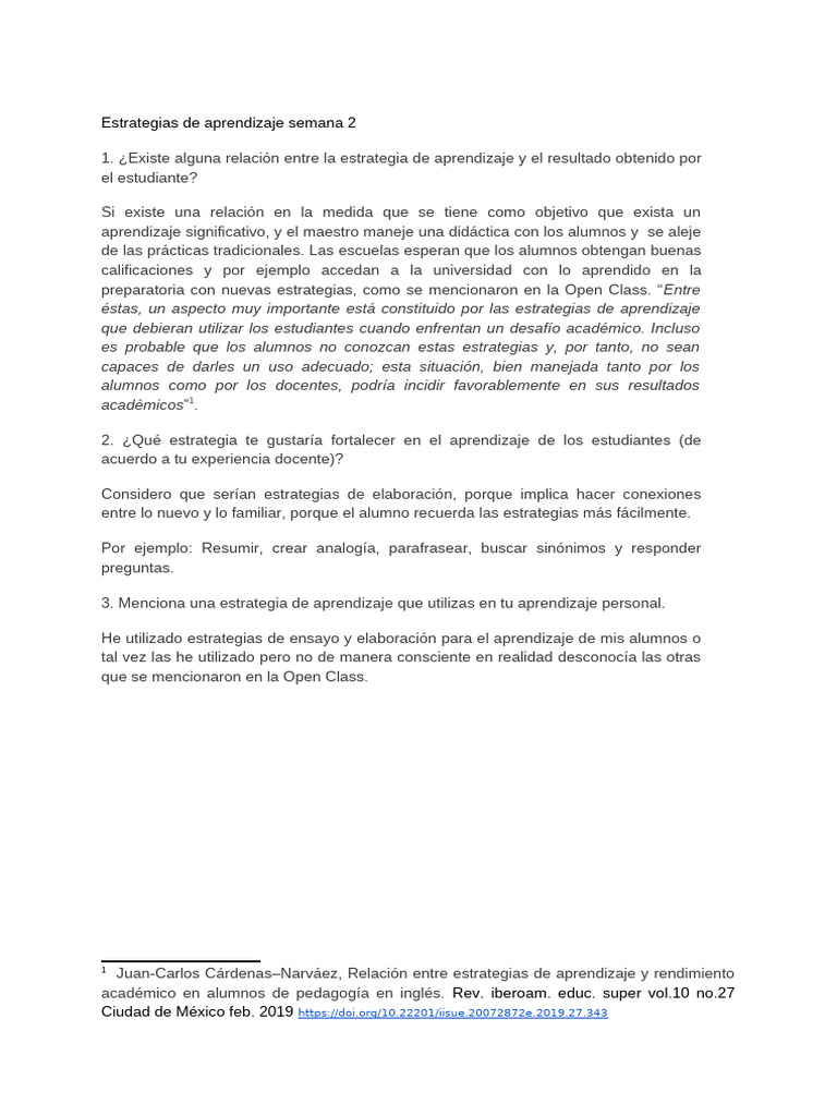 Estrategias de Aprendizaje Efectivas | PDF