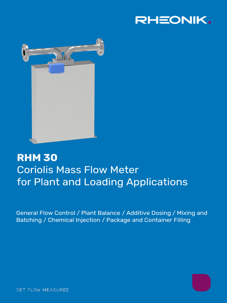 Rheonik RHM 30 Coriolis Flow Meter | PDF | Flow Measurement | Calibration
