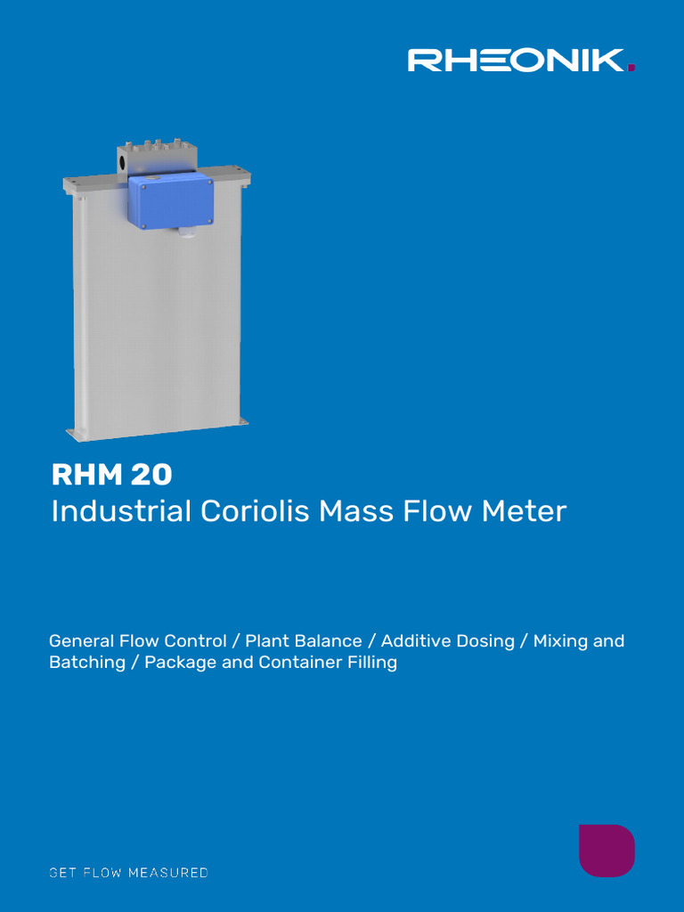 Rheonik RHM20 Coriolis Mass Flow Meter Datasheet | PDF | Flow ...