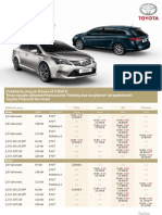 Cenník Toyota Avensis 2012 Platný Pre SR