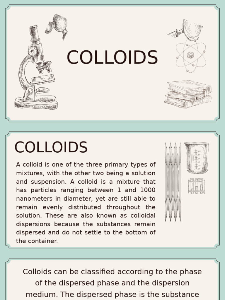 Types and Properties of Colloids | PDF | Colloid | Water Purification