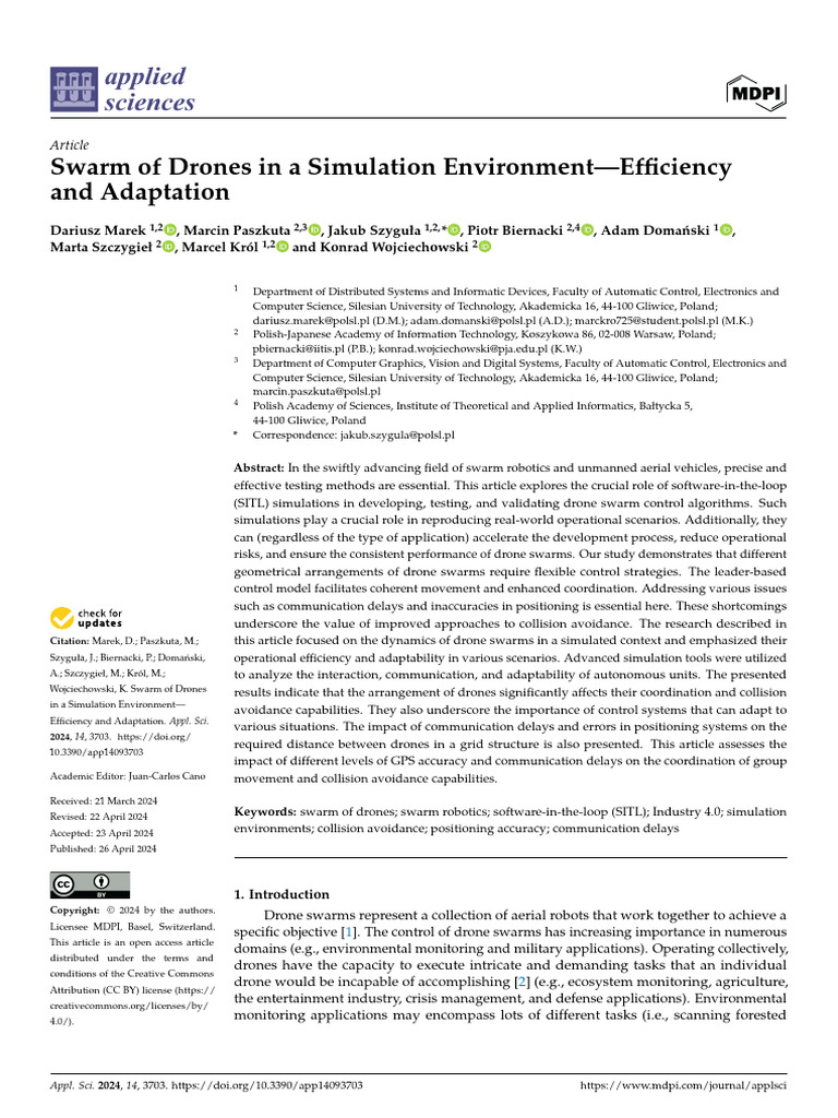 Drone Swarm Simulation: Efficiency & Adaptation | PDF | Unmanned Aerial ...