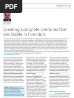 Creating Complete Dentures That Are Stable in Function