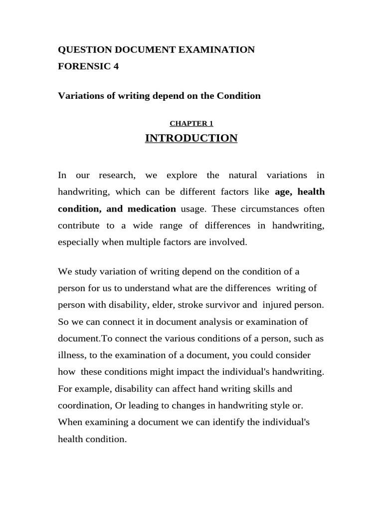 Question Document Examination 1 | PDF | Graphology
