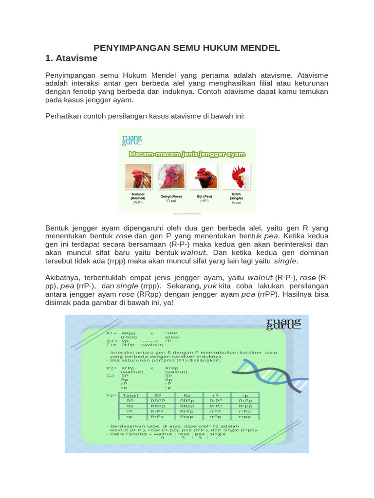 Penyimpangan Semu Hukum Mendel | PDF