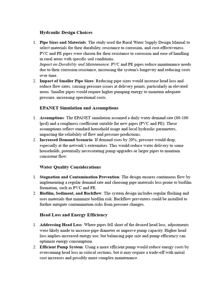 Hydraulic design choices pdf pump pipe fluid conveyance 