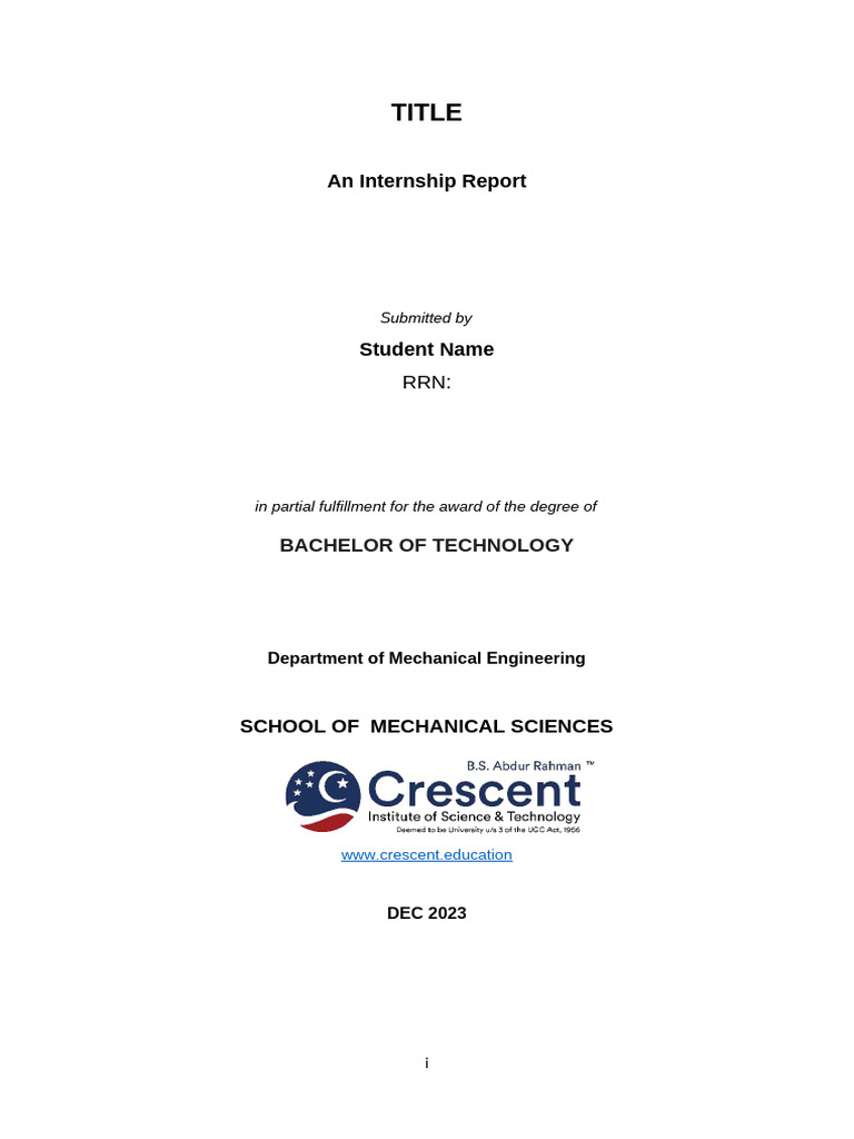 Internship Report Cover Design Guide | PDF | Cancer | Diseases And ...