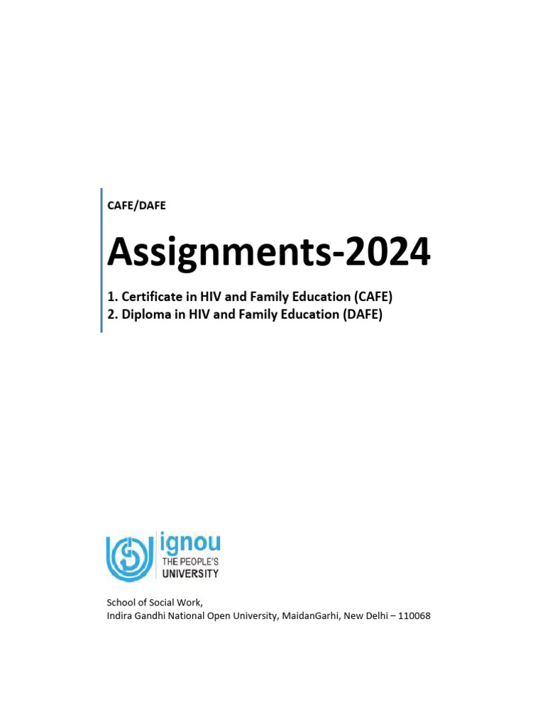 CAFE/DAFE Assignment Guidelines 2024 | PDF | Family | Hiv/Aids