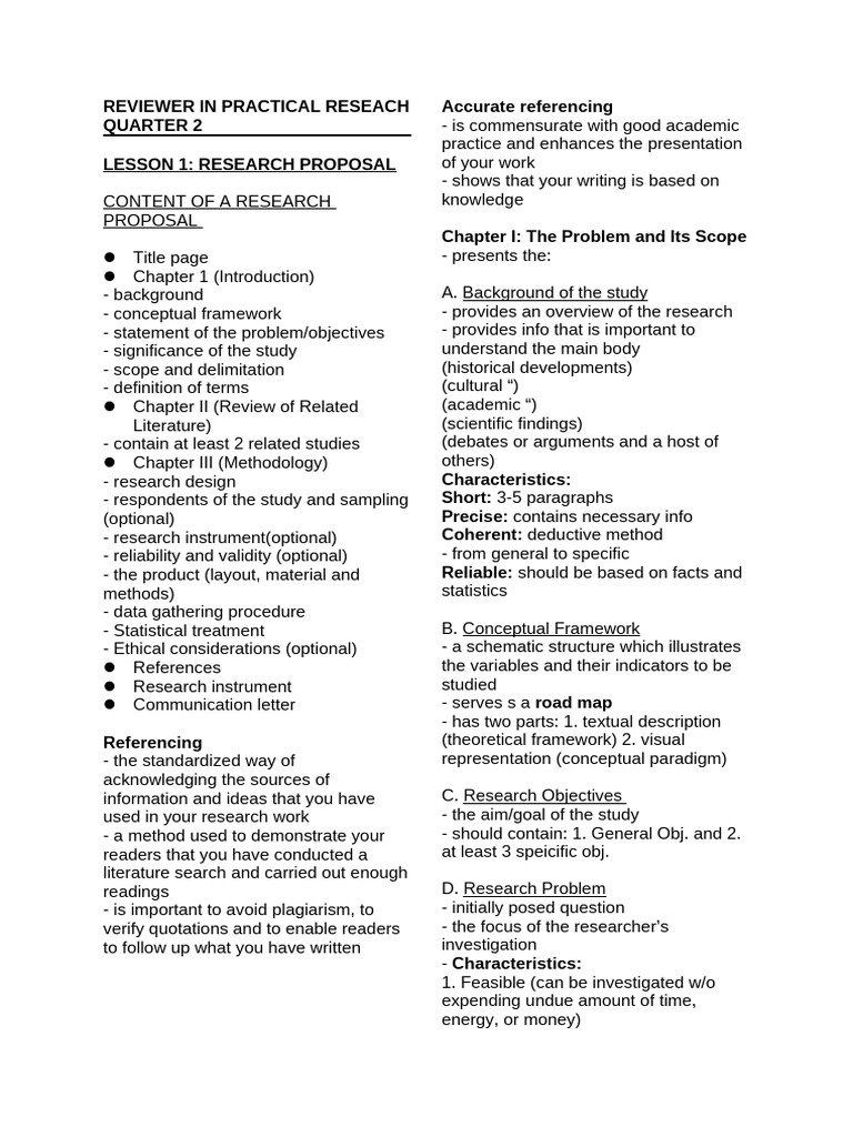 Reviewer in Practical Reseach - 074601 | PDF | Sampling (Statistics ...