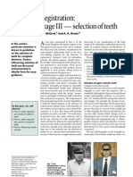 Registration  Stage III — selection of teeth