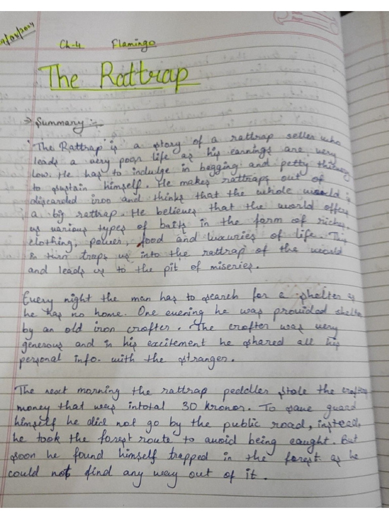 Rattrap Class Xii Pdf