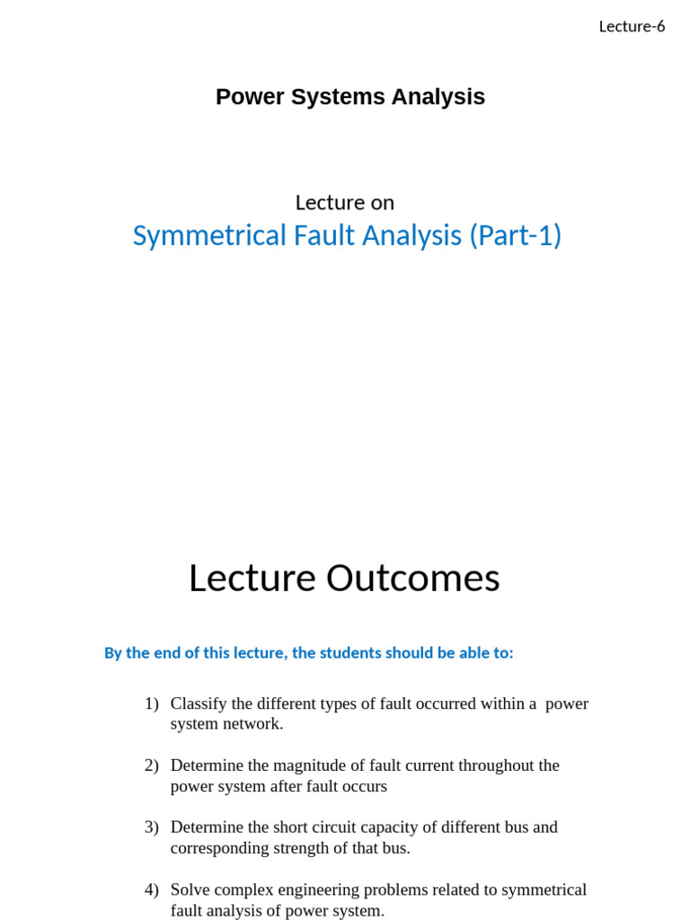 Symmetrical Fault Analysis in Power Systems | PDF | Transformer ...