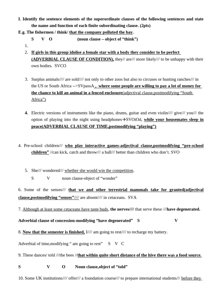 Assignment 12 | PDF | Clause | Grammar