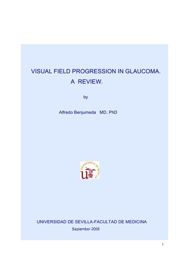 Visual Field Progression in Glaucoma. A Review. | PDF