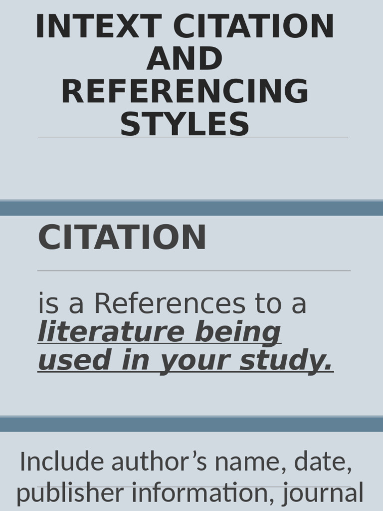 Intext Citation | PDF
