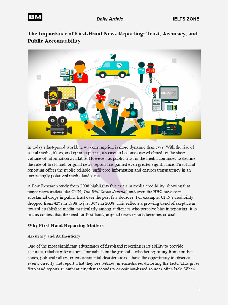 Importance of First-Hand News Reporting | PDF | News | Journalism