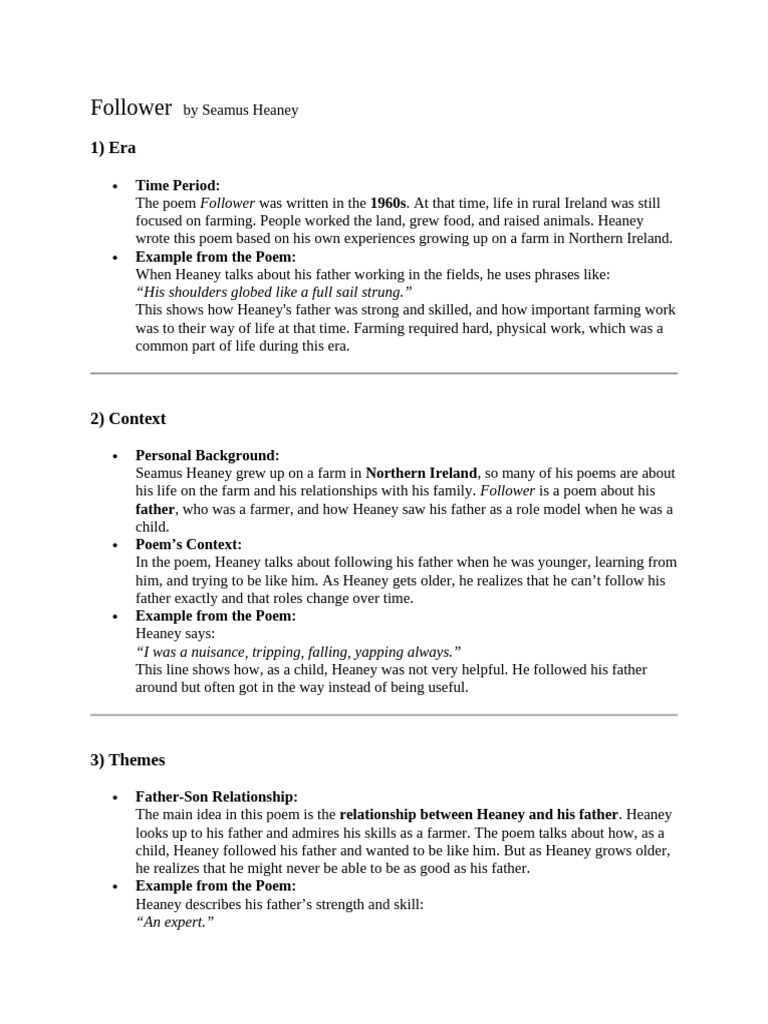 Analysis of Heaney's 
