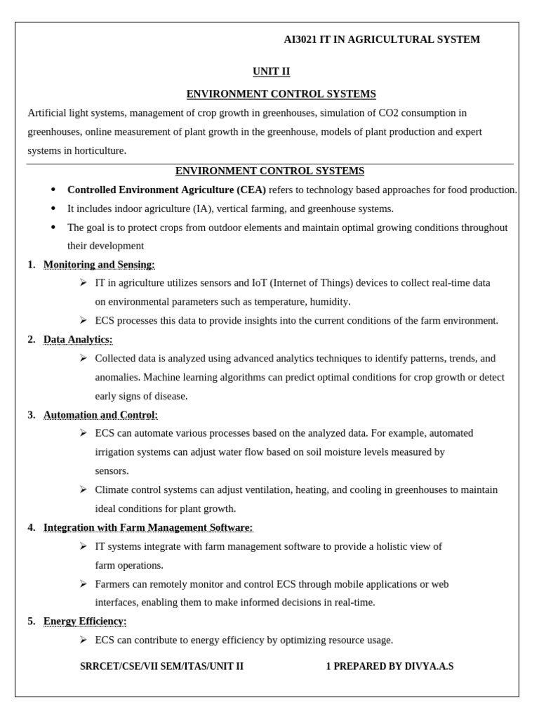 Unit II - ITAS | PDF | Agriculture | Horticulture