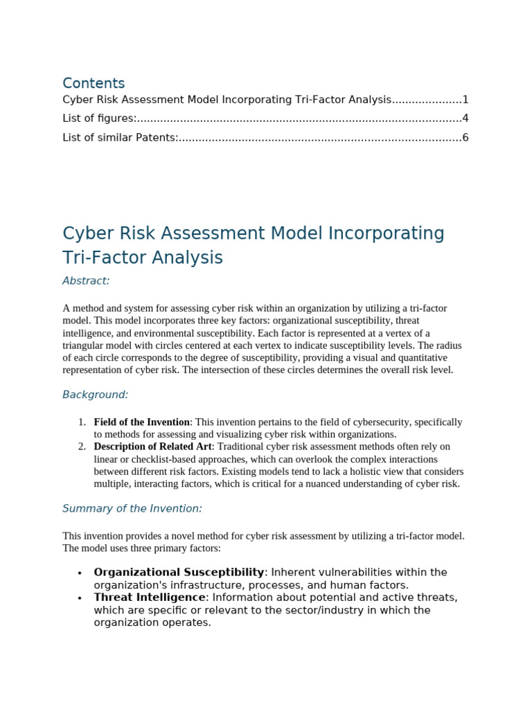Cyber Risk Tri-Factor Model | PDF | Computer Security | Security